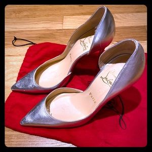 Christian Louboutin silver iriza pump 100mm